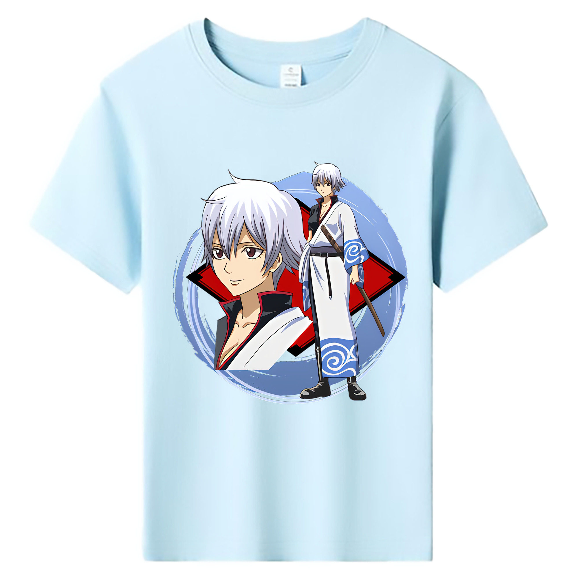 （画像用） ぎんたま 坂田銀時（さかたぎんとき） 神楽 志村新八（しむら しんぱち） GINTAMA Sakata Gintoki Kagura Shimura Shinpachi 綿100％キッズTシャツ（フロントプリント）